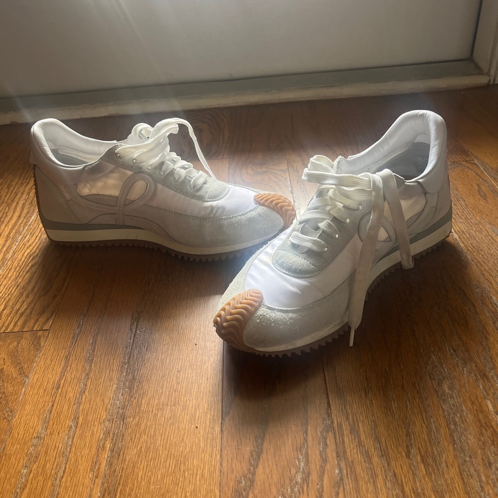 Loewe White and Brown Ballet Runner Sneakers - Picture 2 of 3